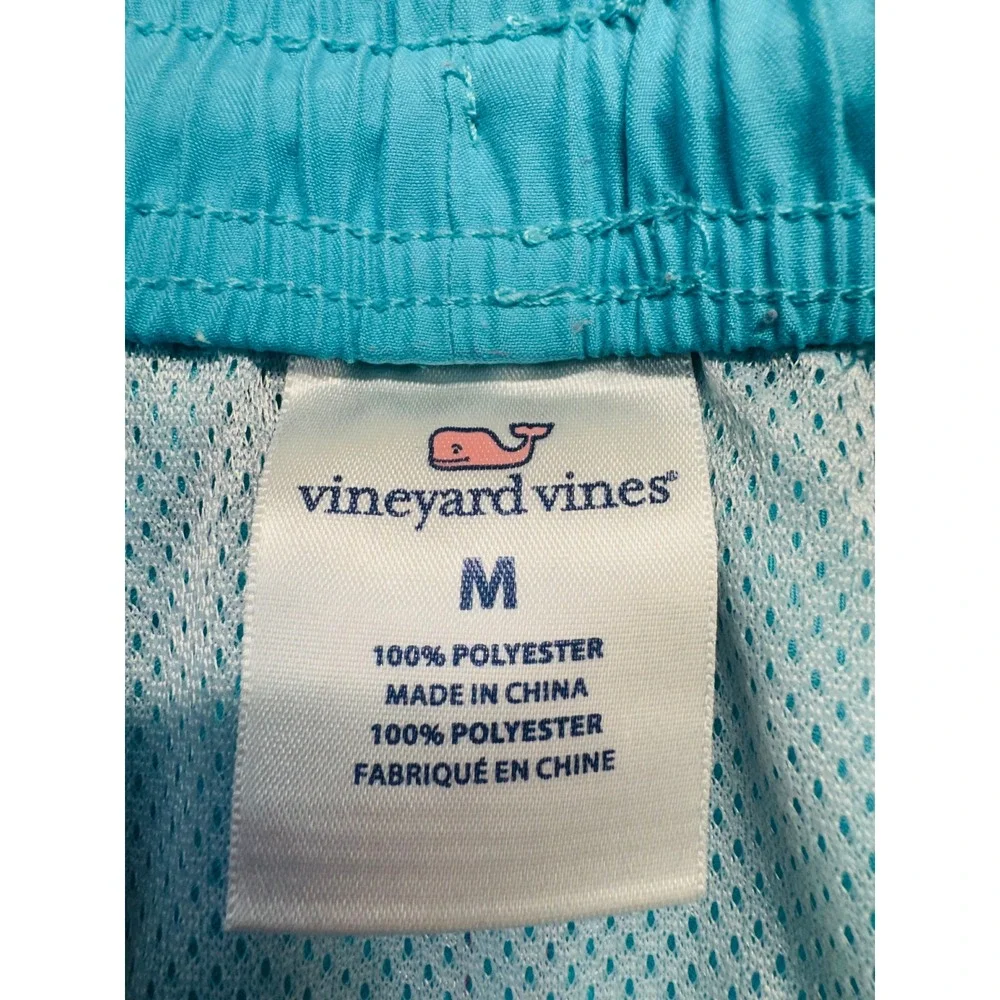 Vineyard Vines Swim Trunks Mens M Pink Blue Colorblock Chappy Board Shorts Pool
